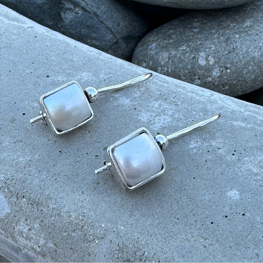 Sundance Pearl EARRINGS sterling Silver freshwater birthstone gemstone gift gem - Picture 4 of 7